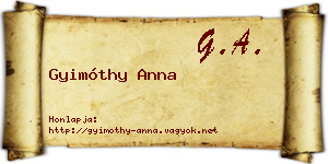 Gyimóthy Anna névjegykártya
